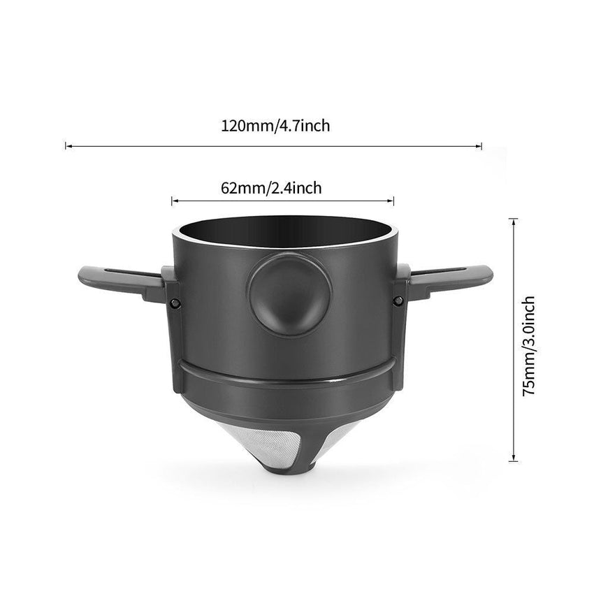 1 Pc Portable Foldable Coffee Filter Stainless Steel Easy Clean Reusable Coffee Funnel Paperless Pour Over Holder Coffee Dripper - 7DAY'S