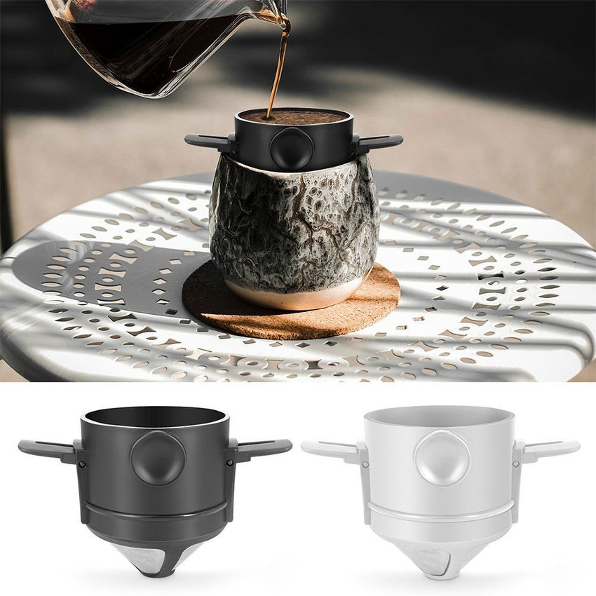 1 Pc Portable Foldable Coffee Filter Stainless Steel Easy Clean Reusable Coffee Funnel Paperless Pour Over Holder Coffee Dripper - 7DAY'S