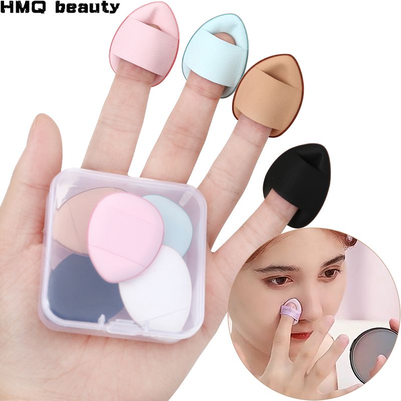 10 Pcs Mini Finger Puff Foundation Powder Detail Makeup Sponge Face Concealer Cream Blend Cosmetic Accessories Makeup Tools - 7DAY'S