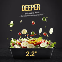 100 - Piece (50 - Pack) 24 OZ Meal Prep Containers Reusable with Lids, Sturdy Leakproof & Food Safe, Microwave, Freezer, Dishwasher Safe To Go Food Containers, Plastic Take Out Containers, Black - 7DAY'S