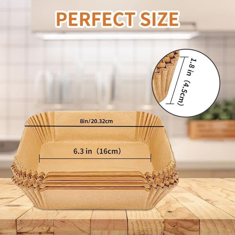 100pcs Disposable Air Fryer Liners, Non - stick Oil - proof Waterproof Parchment Paper, Multi - purpose for Baking & Air Fryer（Super good qualiey） - 7DAY'S