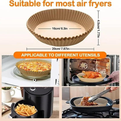 100pcs Disposable Air Fryer Liners, Non - stick Oil - proof Waterproof Parchment Paper, Multi - purpose for Baking & Air Fryer（Super good qualiey） - 7DAY'S