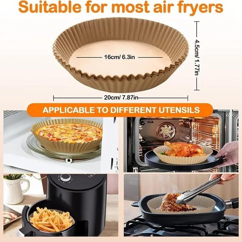 100pcs Disposable Air Fryer Liners, Non - stick Oil - proof Waterproof Parchment Paper, Multi - purpose for Baking & Air Fryer（Super good qualiey） - 7DAY'S