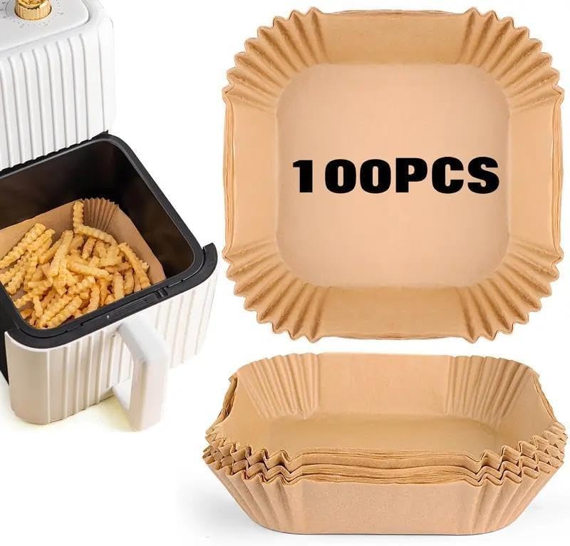 100pcs Disposable Air Fryer Liners, Non - stick Oil - proof Waterproof Parchment Paper, Multi - purpose for Baking & Air Fryer（Super good qualiey） - 7DAY'S