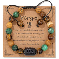 12 Zodiac Sign Constellation Braided Bracelet Virgo Leo Charm Bracelets For Women Men Tiger Eye Stone Bangles Friend Jewelry - 7DAY'S