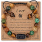 12 Zodiac Sign Constellation Braided Bracelet Virgo Leo Charm Bracelets For Women Men Tiger Eye Stone Bangles Friend Jewelry - 7DAY'S