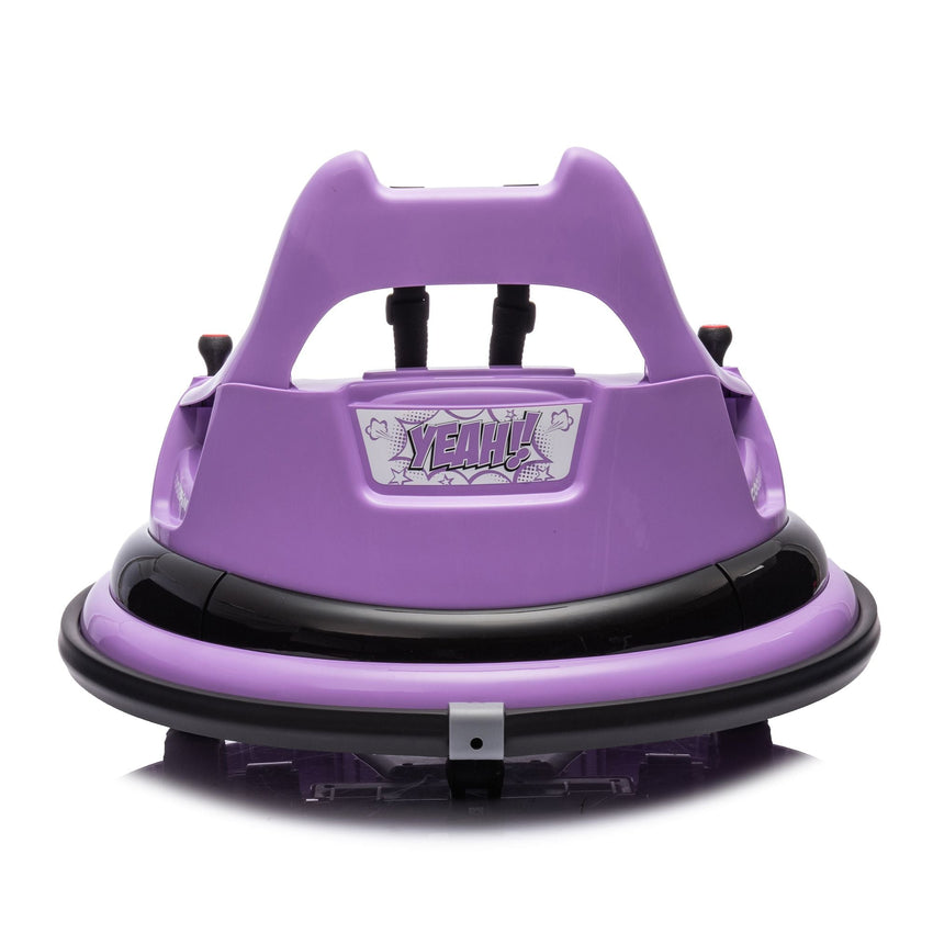 12V ride on bumper car for kids,electric car for kids,1.5 - 5 Years Old,W/Remote Control, LED Lights, Bluetooth & 360 Degree Spin, Vehicle body with anti - collision padding Five - point Safety Belt,2wd - 7DAY'S