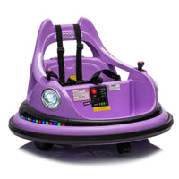 12V ride on bumper car for kids,electric car for kids,1.5 - 5 Years Old,W/Remote Control, LED Lights, Bluetooth & 360 Degree Spin, Vehicle body with anti - collision padding Five - point Safety Belt,2wd - 7DAY'S