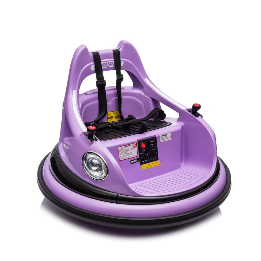 12V ride on bumper car for kids,electric car for kids,1.5 - 5 Years Old,W/Remote Control, LED Lights, Bluetooth & 360 Degree Spin, Vehicle body with anti - collision padding Five - point Safety Belt,2wd - 7DAY'S