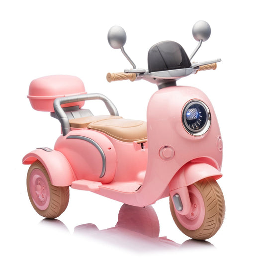12V Two - seater Kids Ride On Level Up Electric Motorcycle,2wd,Three - wheel Toy w/Music,Bluetooth,USB,Backseat flip adult seat,Portable Storage Hooks&Oversized Trunk,LED Headlight For Kids 3 - 6. - 7DAY'S