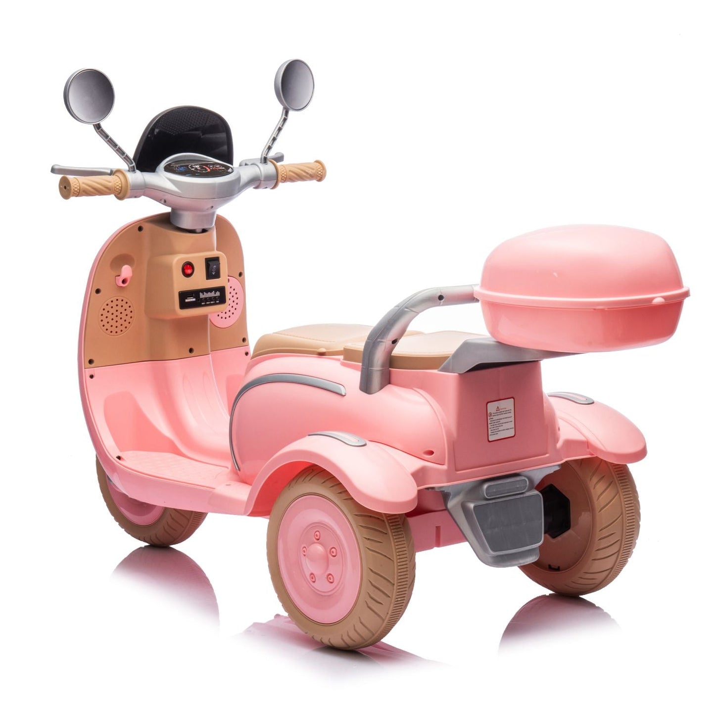12V Two - seater Kids Ride On Level Up Electric Motorcycle,2wd,Three - wheel Toy w/Music,Bluetooth,USB,Backseat flip adult seat,Portable Storage Hooks&Oversized Trunk,LED Headlight For Kids 3 - 6. - 7DAY'S