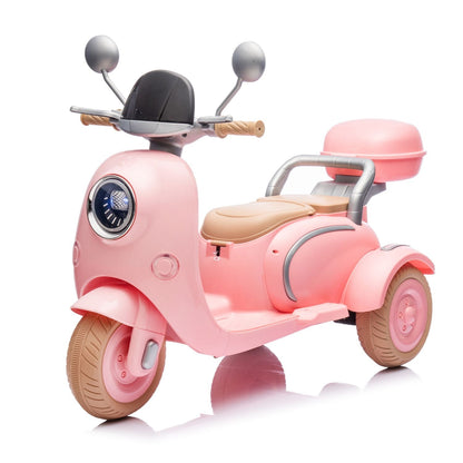 12V Two - seater Kids Ride On Level Up Electric Motorcycle,2wd,Three - wheel Toy w/Music,Bluetooth,USB,Backseat flip adult seat,Portable Storage Hooks&Oversized Trunk,LED Headlight For Kids 3 - 6. - 7DAY'S