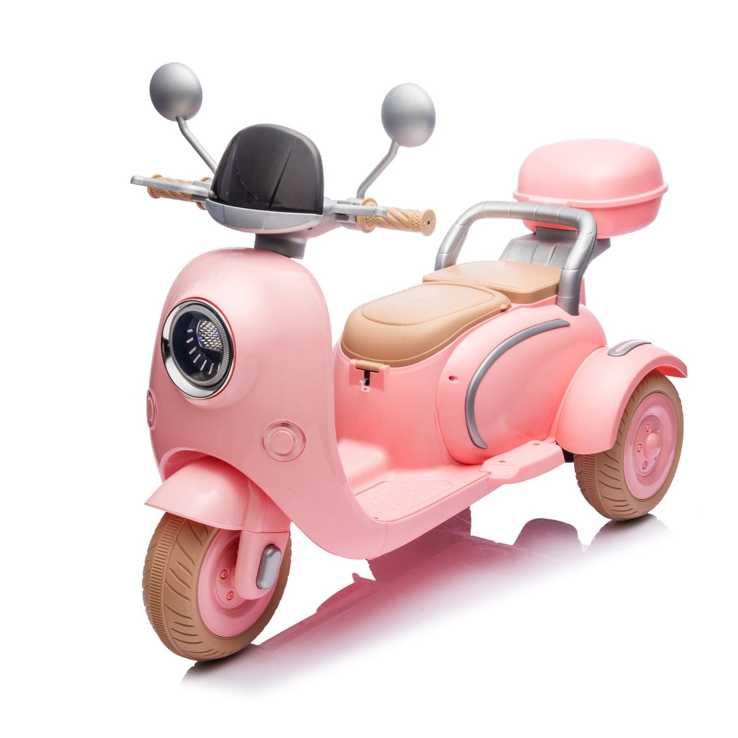 12V Two - seater Kids Ride On Level Up Electric Motorcycle,2wd,Three - wheel Toy w/Music,Bluetooth,USB,Backseat flip adult seat,Portable Storage Hooks&Oversized Trunk,LED Headlight For Kids 3 - 6. - 7DAY'S
