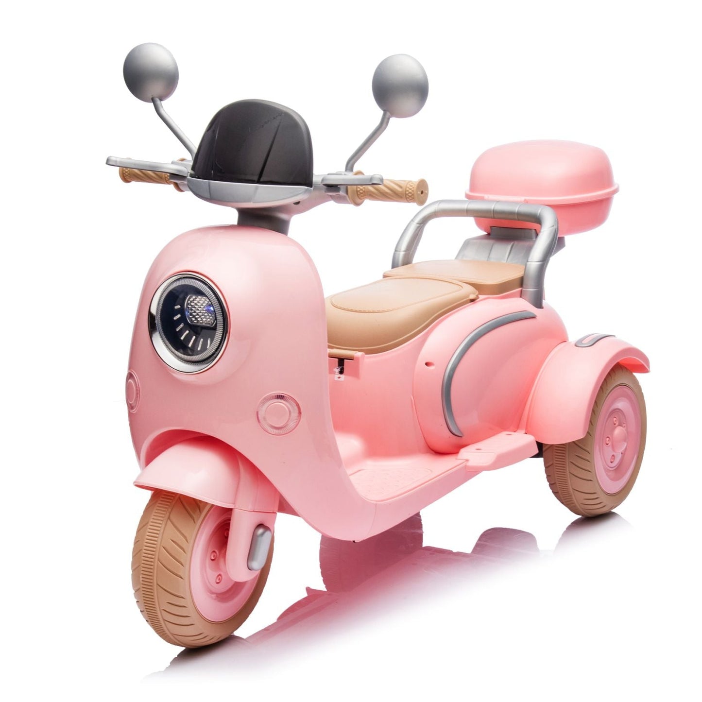12V Two - seater Kids Ride On Level Up Electric Motorcycle,2wd,Three - wheel Toy w/Music,Bluetooth,USB,Backseat flip adult seat,Portable Storage Hooks&Oversized Trunk,LED Headlight For Kids 3 - 6. - 7DAY'S