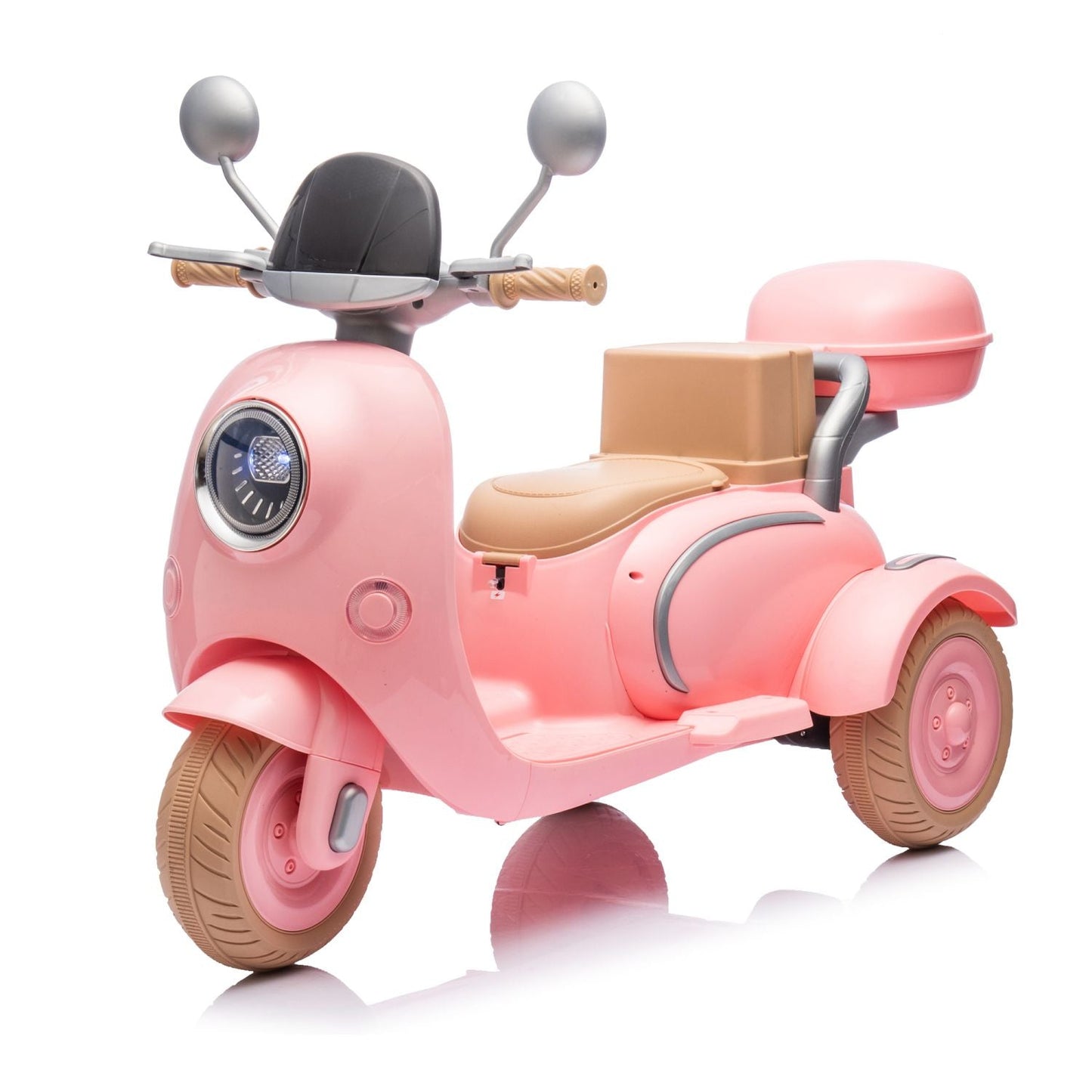 12V Two - seater Kids Ride On Level Up Electric Motorcycle,2wd,Three - wheel Toy w/Music,Bluetooth,USB,Backseat flip adult seat,Portable Storage Hooks&Oversized Trunk,LED Headlight For Kids 3 - 6. - 7DAY'S