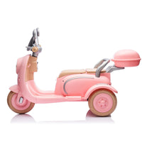 12V Two - seater Kids Ride On Level Up Electric Motorcycle,2wd,Three - wheel Toy w/Music,Bluetooth,USB,Backseat flip adult seat,Portable Storage Hooks&Oversized Trunk,LED Headlight For Kids 3 - 6. - 7DAY'S