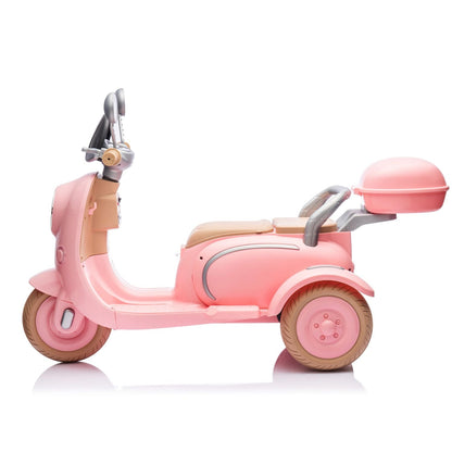 12V Two - seater Kids Ride On Level Up Electric Motorcycle,2wd,Three - wheel Toy w/Music,Bluetooth,USB,Backseat flip adult seat,Portable Storage Hooks&Oversized Trunk,LED Headlight For Kids 3 - 6. - 7DAY'S
