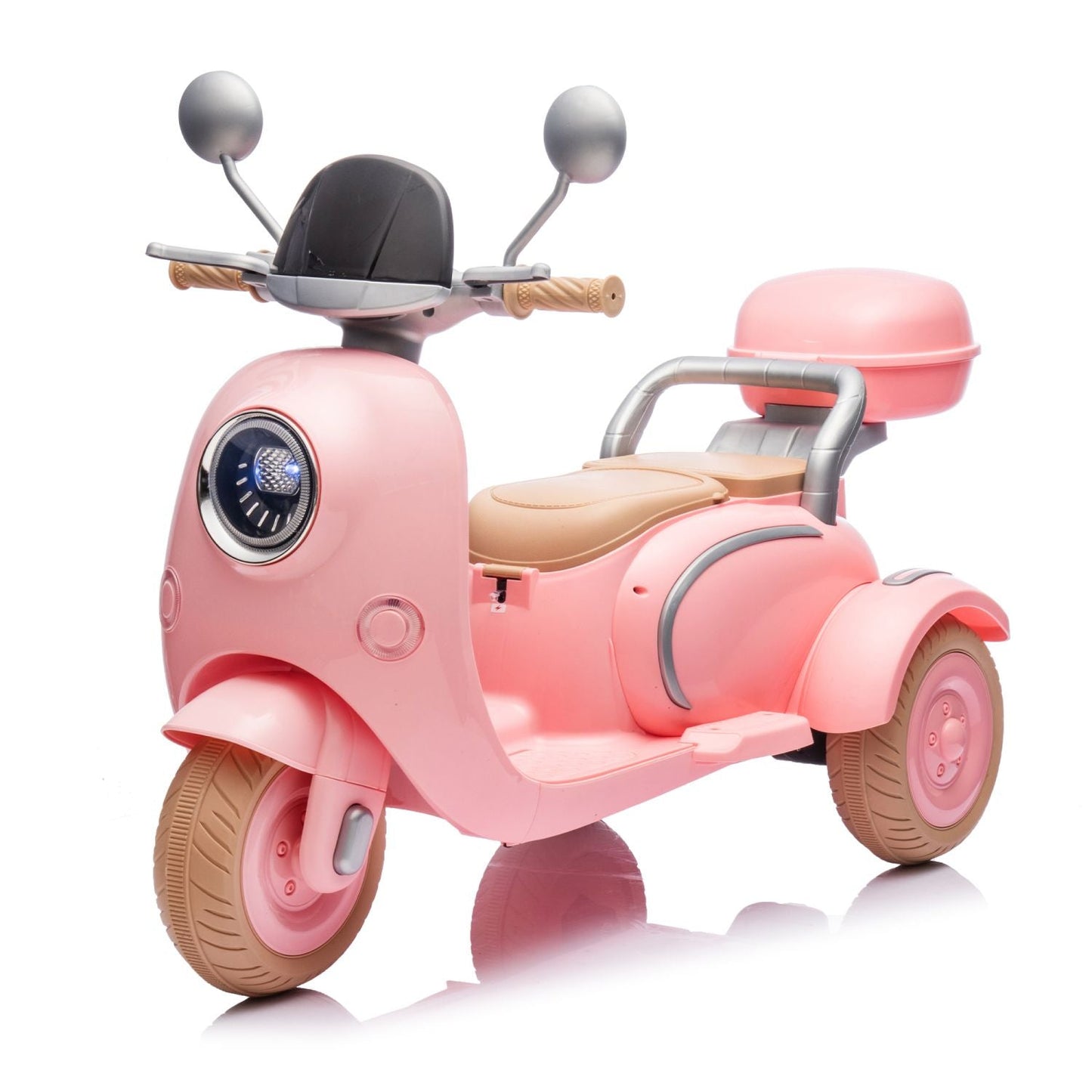 12V Two - seater Kids Ride On Level Up Electric Motorcycle,2wd,Three - wheel Toy w/Music,Bluetooth,USB,Backseat flip adult seat,Portable Storage Hooks&Oversized Trunk,LED Headlight For Kids 3 - 6. - 7DAY'S