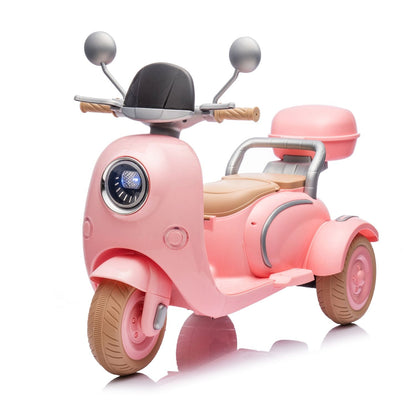 12V Two - seater Kids Ride On Level Up Electric Motorcycle,2wd,Three - wheel Toy w/Music,Bluetooth,USB,Backseat flip adult seat,Portable Storage Hooks&Oversized Trunk,LED Headlight For Kids 3 - 6. - 7DAY'S