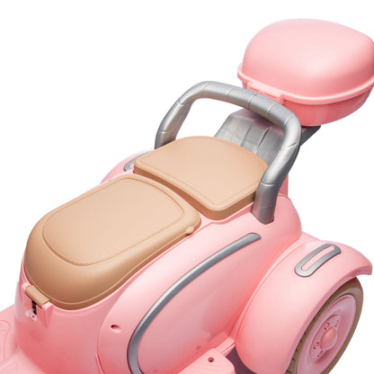 12V Two - seater Kids Ride On Level Up Electric Motorcycle,2wd,Three - wheel Toy w/Music,Bluetooth,USB,Backseat flip adult seat,Portable Storage Hooks&Oversized Trunk,LED Headlight For Kids 3 - 6. - 7DAY'S