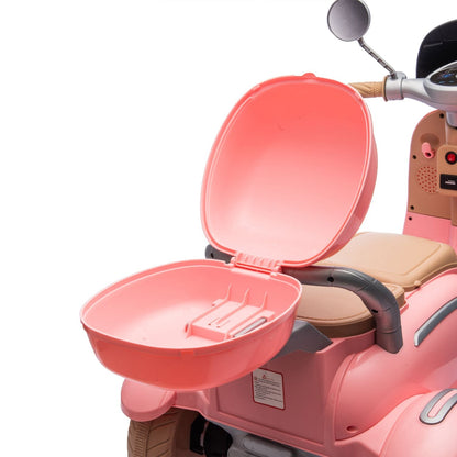12V Two - seater Kids Ride On Level Up Electric Motorcycle,2wd,Three - wheel Toy w/Music,Bluetooth,USB,Backseat flip adult seat,Portable Storage Hooks&Oversized Trunk,LED Headlight For Kids 3 - 6. - 7DAY'S