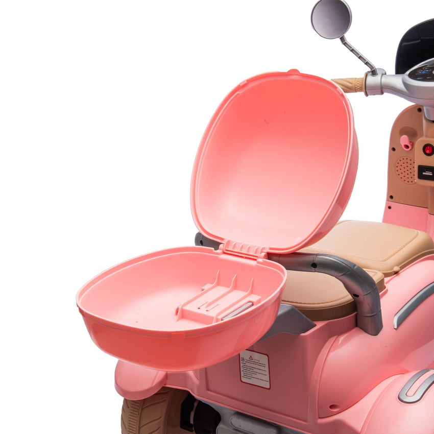 12V Two - seater Kids Ride On Level Up Electric Motorcycle,2wd,Three - wheel Toy w/Music,Bluetooth,USB,Backseat flip adult seat,Portable Storage Hooks&Oversized Trunk,LED Headlight For Kids 3 - 6. - 7DAY'S