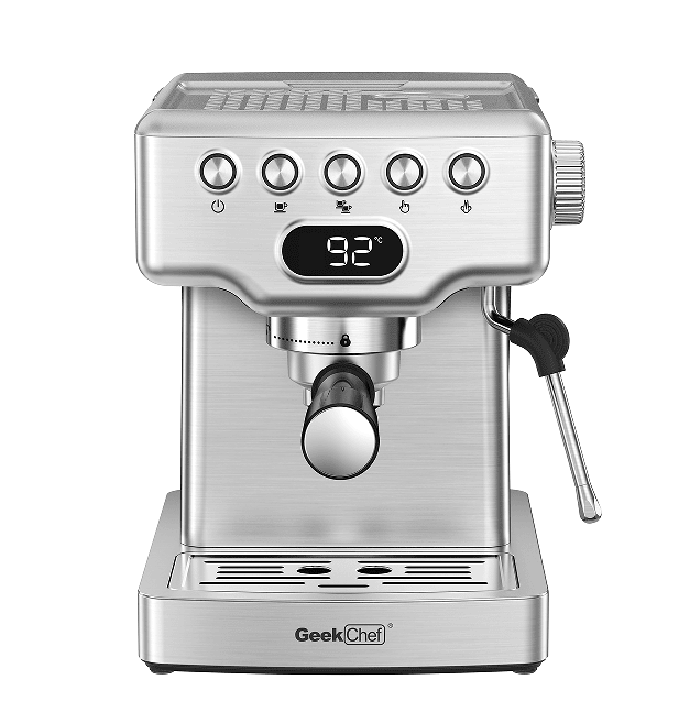 1350W Semi - automatic coffee machine 19Bar (ULKA) high pressure pump extraction 1 cup / 2 cup espresso machine 1.8L water tank capsule - 7DAY'S