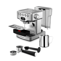 1350W Semi - automatic coffee machine 19Bar (ULKA) high pressure pump extraction 1 cup / 2 cup espresso machine 1.8L water tank capsule - 7DAY'S