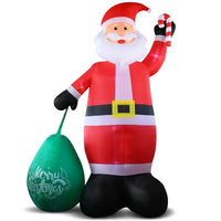 14 FT Lighted Christmas Inflatable Decoration, Giant Inflatable Santa Claus with Large Gift Bag, Blow Up Yard Decorations with Built - in LED Lights for Holiday Party Front Yard Lawn Garden Decor - 7DAY'S