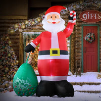 14 FT Lighted Christmas Inflatable Decoration, Giant Inflatable Santa Claus with Large Gift Bag, Blow Up Yard Decorations with Built - in LED Lights for Holiday Party Front Yard Lawn Garden Decor - 7DAY'S