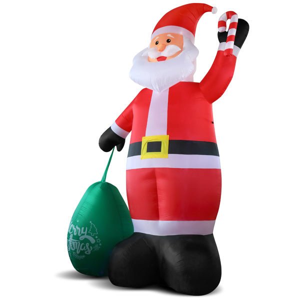 14 FT Lighted Christmas Inflatable Decoration, Giant Inflatable Santa Claus with Large Gift Bag, Blow Up Yard Decorations with Built - in LED Lights for Holiday Party Front Yard Lawn Garden Decor - 7DAY'S