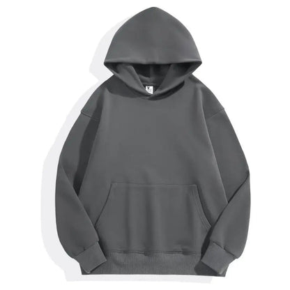 16.9oz 480gsm Heavy Weight Cotton Plus Velvet Hooded Sweater Men Thickened Tight Polar Fleece Pullover Hoodie Women Sweatshirt - 7DAY'S