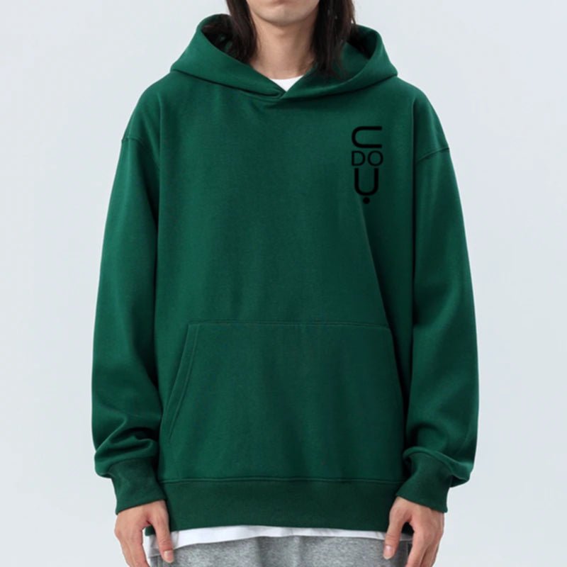 16.9oz 480gsm Heavy Weight Cotton Plus Velvet Hooded Sweater Men Thickened Tight Polar Fleece Pullover Hoodie Women Sweatshirt - 7DAY'S