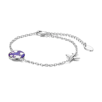 Silver Plated Stars Heart Shape Butterflies Clover Clasp Bracelet for Women Fit Original Charms Beads DIY Making Gift