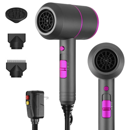 1800W Hair Dryer Portable Compact Hair Blow Dryer with Cool/Warm/Hot Wind with Diffuser Concentrator/Comb Nozzle ALCI Plug Overheat Protection for Women Man Straight Curly Hair - 7DAY'S
