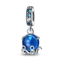 Hot Sale Charms Fit Pandora 925 Original Bracelet Silvering Owl With Blue Zircon Red Heart Charms Beads Fine DIY Jewelry Making