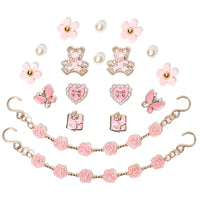 18Pcs Flower Shoe Chain Charms for Women, Bling Shoe Charms for Girls Clog Sandals, Girly Shoe Chains, DIY Shoe Decoration Accessories for Party Favor - 7DAY'S