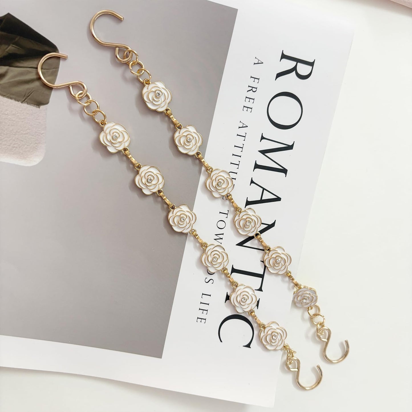 18Pcs Flower Shoe Chain Charms for Women, Bling Shoe Charms for Girls Clog Sandals, Girly Shoe Chains, DIY Shoe Decoration Accessories for Party Favor - 7DAY'S
