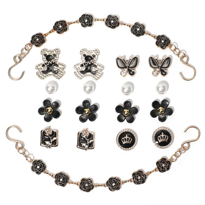 18Pcs Flower Shoe Chain Charms for Women, Bling Shoe Charms for Girls Clog Sandals, Girly Shoe Chains, DIY Shoe Decoration Accessories for Party Favor - 7DAY'S