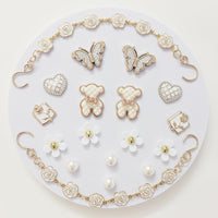 18Pcs Flower Shoe Chain Charms for Women, Bling Shoe Charms for Girls Clog Sandals, Girly Shoe Chains, DIY Shoe Decoration Accessories for Party Favor - 7DAY'S