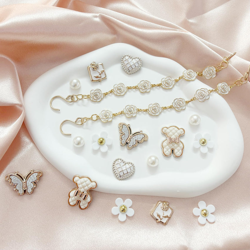 18Pcs Flower Shoe Chain Charms for Women, Bling Shoe Charms for Girls Clog Sandals, Girly Shoe Chains, DIY Shoe Decoration Accessories for Party Favor - 7DAY'S