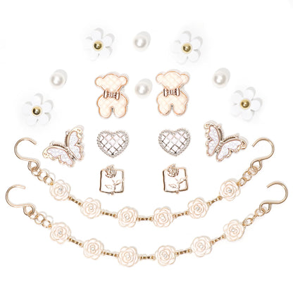 18Pcs Flower Shoe Chain Charms for Women, Bling Shoe Charms for Girls Clog Sandals, Girly Shoe Chains, DIY Shoe Decoration Accessories for Party Favor - 7DAY'S