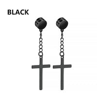 1Pair Fashion Cross Pendant Ear Clip Non Piercing Earrings Fake Earrings Gift for Men Women Jewelry - 7DAY'S