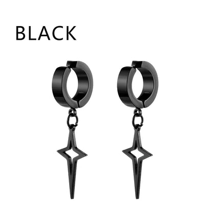 1Pair Fashion Cross Pendant Ear Clip Non Piercing Earrings Fake Earrings Gift for Men Women Jewelry - 7DAY'S