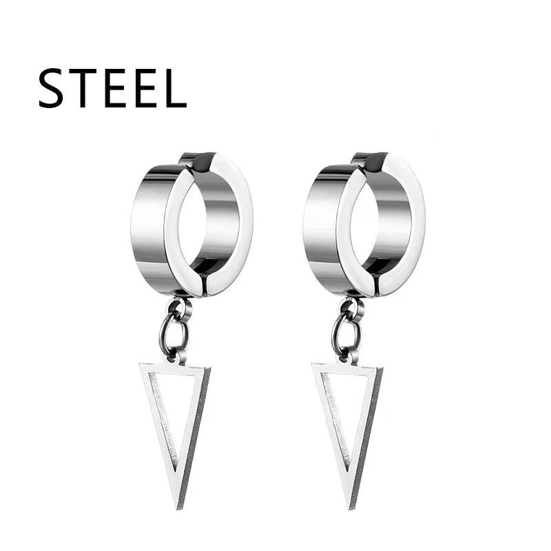 1Pair Fashion Cross Pendant Ear Clip Non Piercing Earrings Fake Earrings Gift for Men Women Jewelry - 7DAY'S