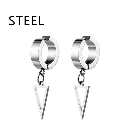 1Pair Fashion Cross Pendant Ear Clip Non Piercing Earrings Fake Earrings Gift for Men Women Jewelry - 7DAY'S