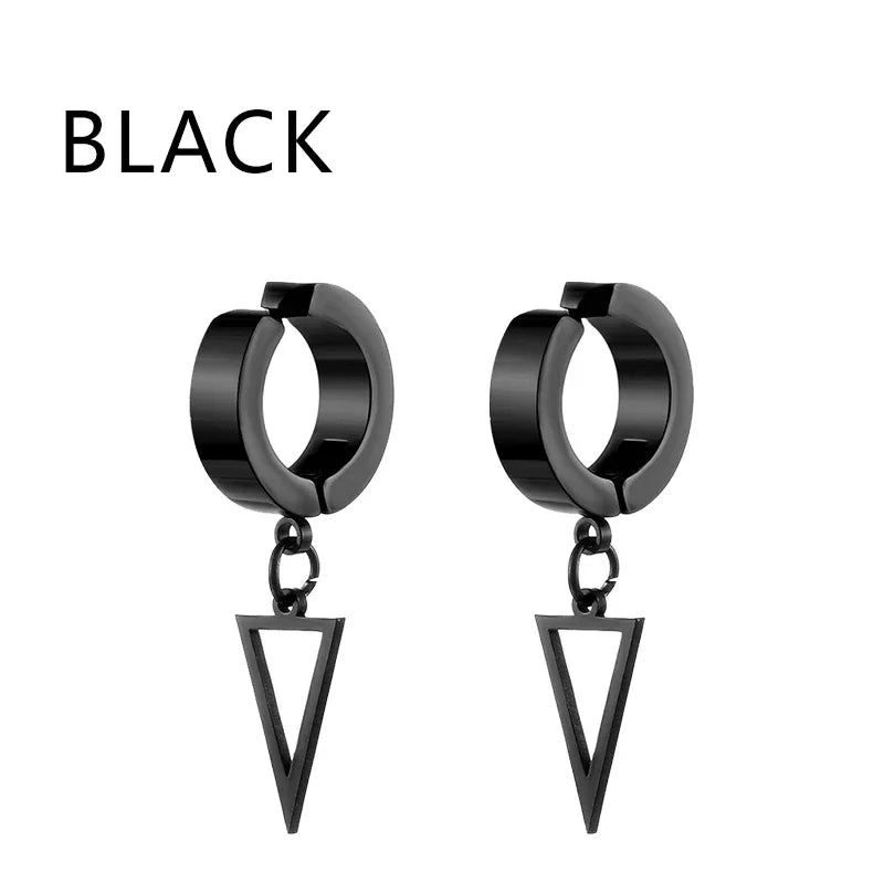 1Pair Fashion Cross Pendant Ear Clip Non Piercing Earrings Fake Earrings Gift for Men Women Jewelry - 7DAY'S