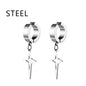1Pair Fashion Cross Pendant Ear Clip Non Piercing Earrings Fake Earrings Gift for Men Women Jewelry - 7DAY'S