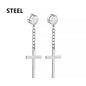 1Pair Fashion Cross Pendant Ear Clip Non Piercing Earrings Fake Earrings Gift for Men Women Jewelry - 7DAY'S