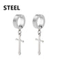 1Pair Fashion Cross Pendant Ear Clip Non Piercing Earrings Fake Earrings Gift for Men Women Jewelry - 7DAY'S